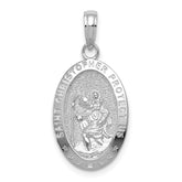 14k White Gold Saint Christopher Medal Pendant