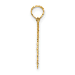 14K Gold Polished DADDYS LITTLE GIRL Textured Heart Charm