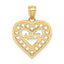 Amor Cut-Out Heart Charm in 14K Yellow Gold, 23mm - Sophia Jewelers