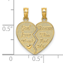 14k Break-Apart KEEP WATCH BETWEEN Heart Charm