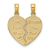 14k Break-Apart KEEP WATCH BETWEEN Heart Charm