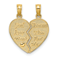 14k Break-Apart KEEP WATCH BETWEEN Heart Charm