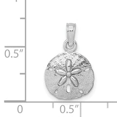 14K White Gold Polished Sand Dollar Pendant