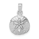 14K White Gold Polished Sand Dollar Pendant