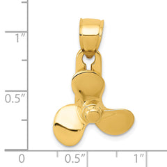 14k 3-D Moveable Blade Propeller Pendant