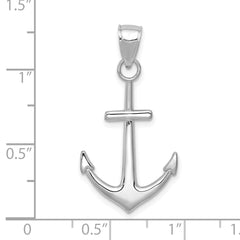 14K White Gold Gold Polished Anchor Pendant