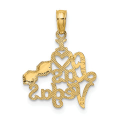 14K I HEART LAS VEGAS with Dice Engraved Charm