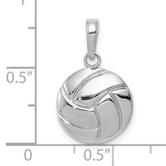 14K White Gold Polished Volleyball Pendant