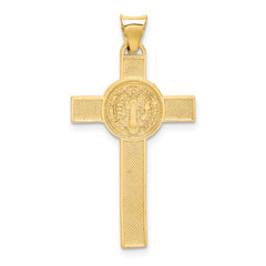 14k Two-Tone Crucifix Reverses to St. Benedict Medal Pendant