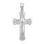 Crucifix Pendant in 14K White Gold, 39mm Textured - Sophia Jewelers