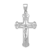 14K White Gold Polished Crucifix Pendant