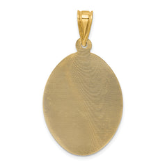 14K Polished D/C Sagrado Corazon Oval Pendant