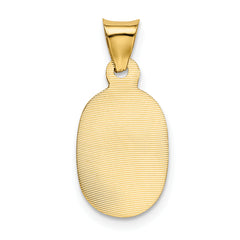 14K with Rose and White Rhodium Diamond-cut Corpus Oval Pendant