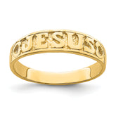 14K Gold Polished Jesus w/Hearts Ring
