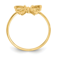14K Gold Polished Butterfly Ring - A Symbol of Transformation and Grace