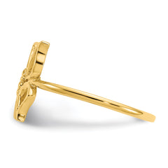 14K Gold Polished Butterfly Ring - A Symbol of Transformation and Grace