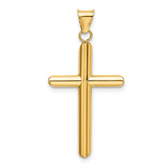 14k Polished Tube Cross Pendant