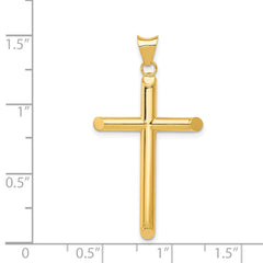 14k Polished Tube Cross Pendant