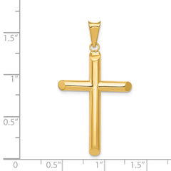 14k Polished Tube Cross Pendant
