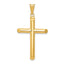 Tube Cross Pendant in 14K Yellow Gold, 22x33mm - Sophia Jewelers