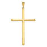 14k Extra Large Polished Tube Cross Pendant