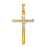 14k Two-Tone Polished Crucifix Pendant