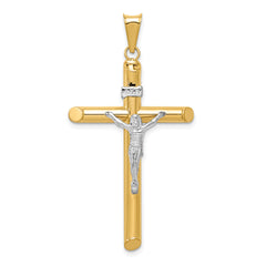 14k Two-Tone Polished Crucifix Pendant