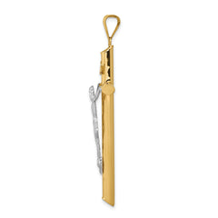 14k Two-Tone Polished Crucifix Pendant