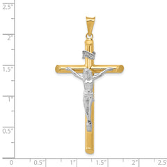 14k Two-Tone Polished Crucifix Pendant