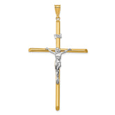 14k Two-Tone Polished Jesus Crucifix Pendant