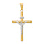 14k Two-Tone Polished INRI Crucifix Pendant