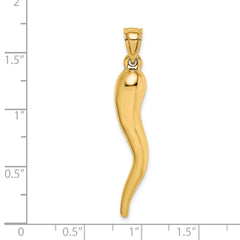 14k Hollow 3-D Italian Horn Pendant