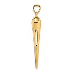 14k Hollow 3-D Italian Horn Pendant