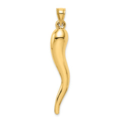 14k Hollow 3-D Italian Horn Pendant