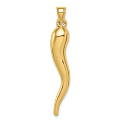 14k Hollow 3-D Italian Horn Pendant