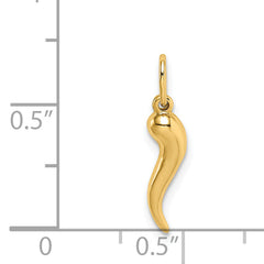 14k Hollow Italian Horn Pendant