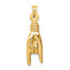 14K 3-D Hollow Rock On Sign Charm
