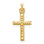 14k Hollow Diamond-cut Cross Pendant