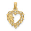 14K Teddy Bear in Heart Charm