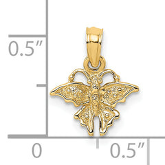 14K Textured Mini Butterfly Charm