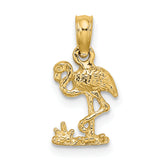 14K Mini Flamingo Charm
