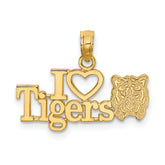 14K I HEART TIGERS w/ Tiger Head Charm
