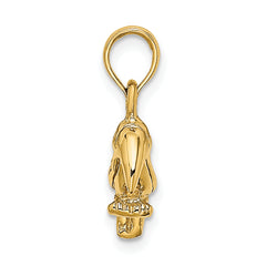 14K 3-D Textured/Polished Toucan Bird Charm