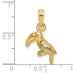 14K 3-D Textured/Polished Toucan Bird Charm