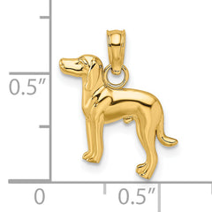 14K Polished Dog Charm