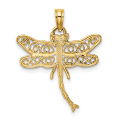 14K Dragonfly w/Beaded Filigree Wings Charm