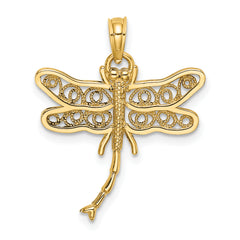 14K Dragonfly w/Beaded Filigree Wings Charm