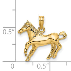 14K Galloping Horse Charm