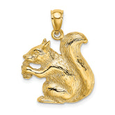 14K Textured Sitting Squirrel Charm