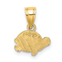 14K Flat and Engraved Mini Turtle Charm